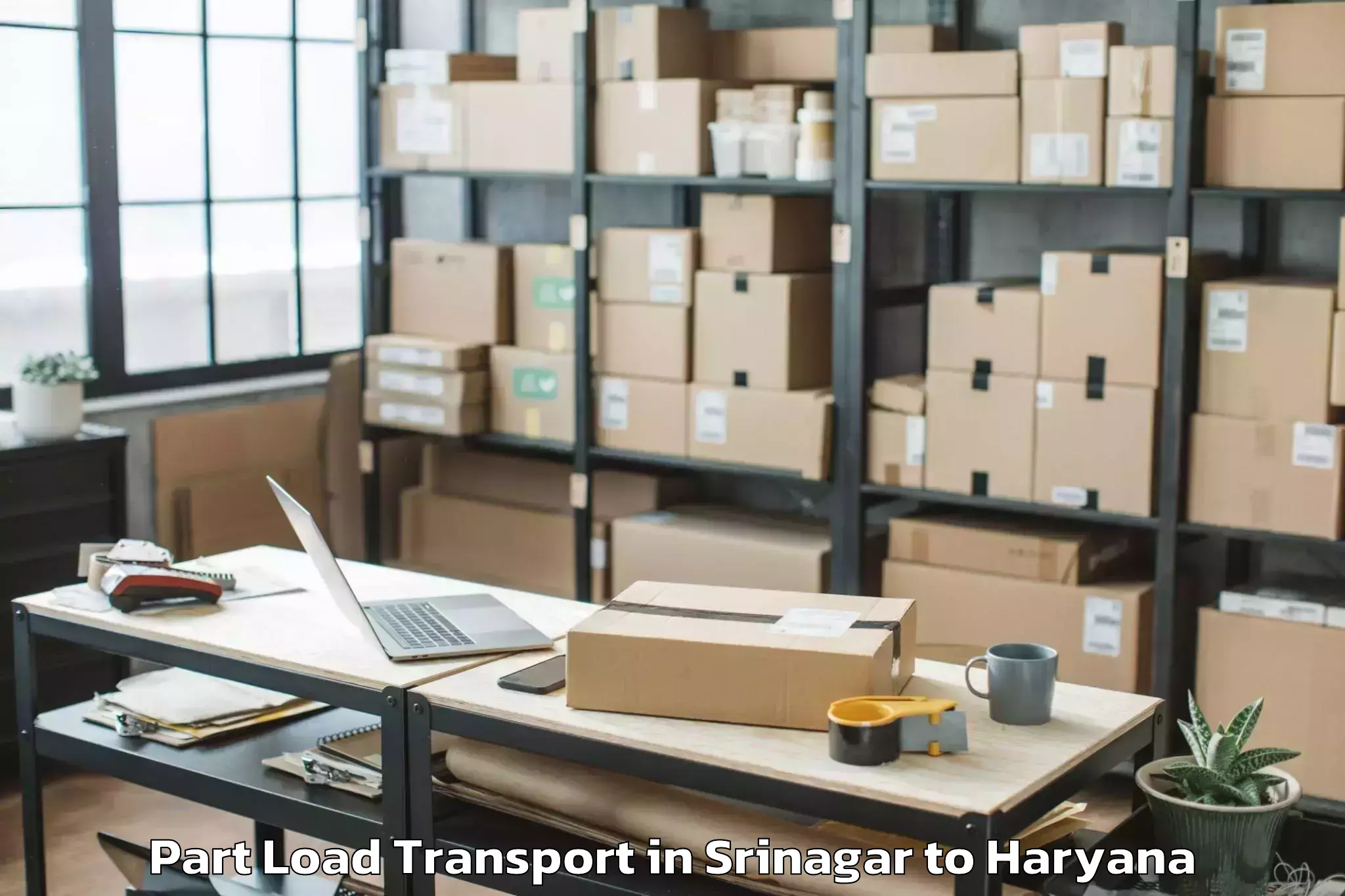 Hassle-Free Srinagar to Srs Mall Faridabad Part Load Transport